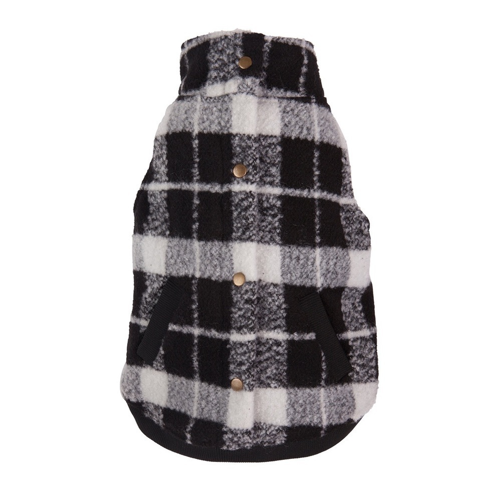 NEW Fabdog Black & White Plaid Boucle Coat 8”